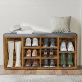 Shoe Storage Bench with Cushion - Shoe Rack Cabinet Hallway