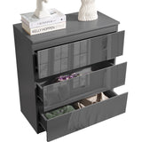 Blisswood High Gloss Dark Grey Chest of Drawers