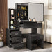 Dressing Table with Storage, Drawers and Mirror - Vanity Makeup Table