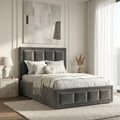 Velvet Ottoman Storage Bed - End Lift Ottoman Bed Frame
