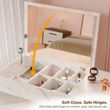 Dressing Table with Mirror and Storage - Makeup Vanity Desk for Girls