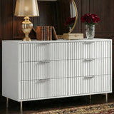 Flutrina Painted Wide Chest of 6 Drawers Bedroom Dresser