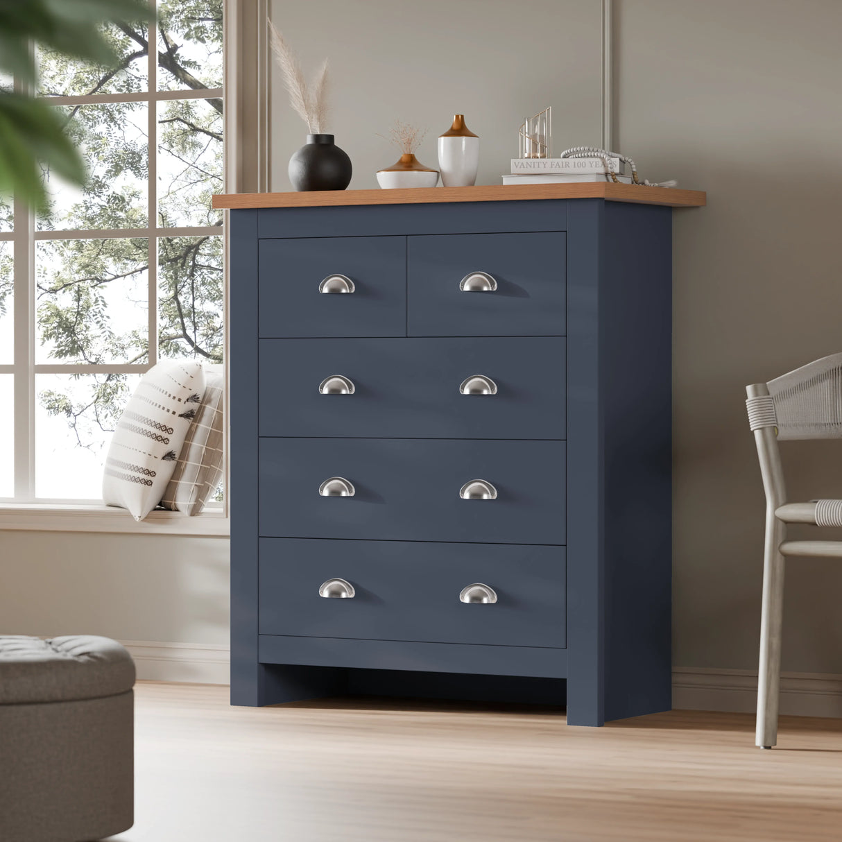 5 Drawer Chest of Drawers -  Shaker Bedroom Drawers