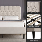 Chesterfield Velvet Upholstered Bed Frame With Adjustable Headboard