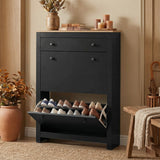 Modern Shoe Cabinet With Drawers | 2 Door Shoe Storage