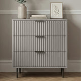 Flutrina Painted 3 Drawer Chest of Drawers with Metal Legs
