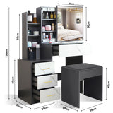 Dressing Table with Storage, Drawers and Mirror - Vanity Makeup Table