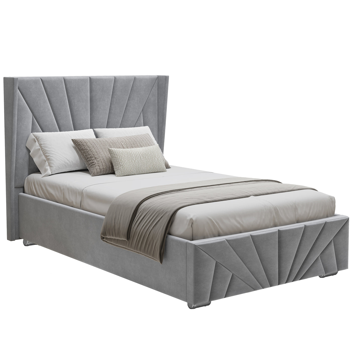Velvet Ottoman Storage Bed - Sunrise Ottoman Bed Frame