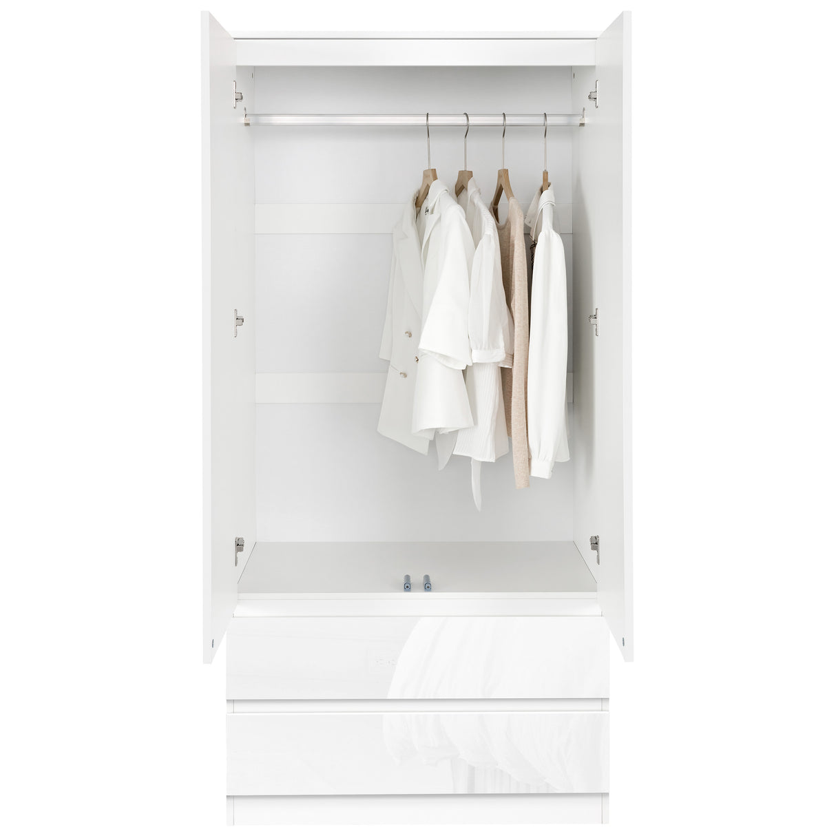 White 2 door 2 drawer wardrobe stylish storage solution for modern bedrooms