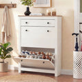 2 Door Shoe Cabinet with Drawer – Slim Hallway Storage Unit