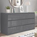 High Gloss Large 6 Drawer Chest of Drawers - Bedroom Dresser