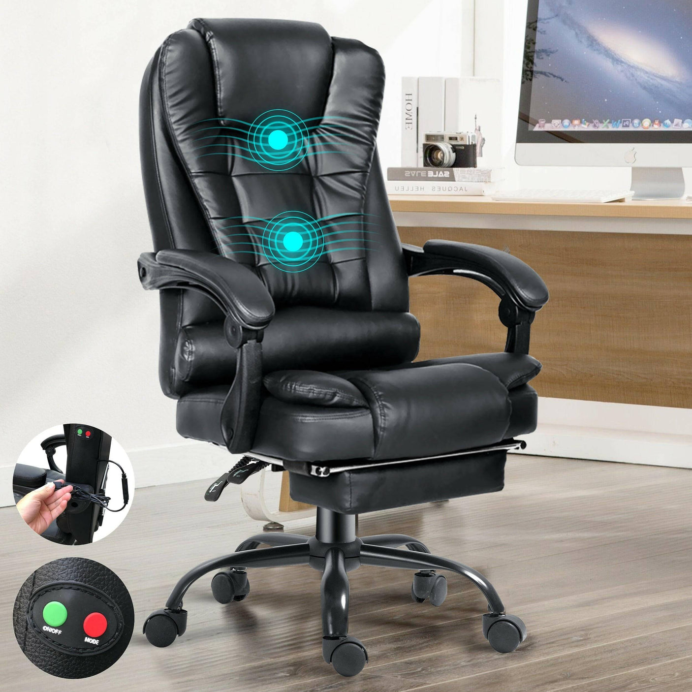 Shop an ergonomic 2-point massage office chair, offering comfort, support, and relaxation.