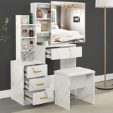 Dressing Table with Storage, Drawers and Mirror - Vanity Makeup Table