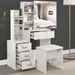 Dressing Table with Storage, Drawers and Mirror - Vanity Makeup Table