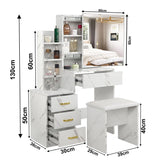 Dressing Table with Storage, Drawers and Mirror - Vanity Makeup Table
