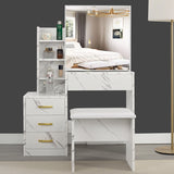 Dressing Table with Storage, Drawers and Mirror - Vanity Makeup Table