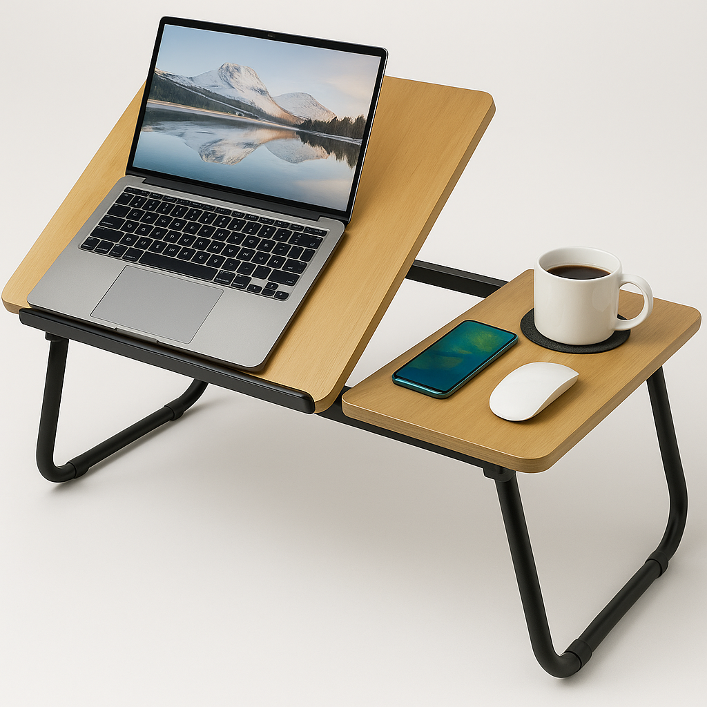 Portable Height Adjustable Laptop Table with Cup Holder