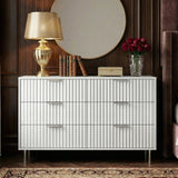 Flutrina Painted Wide Chest of 6 Drawers Bedroom Dresser