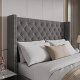 Cross Pattern Velvet Ottoman Storage Bed - Winged Bed Frame