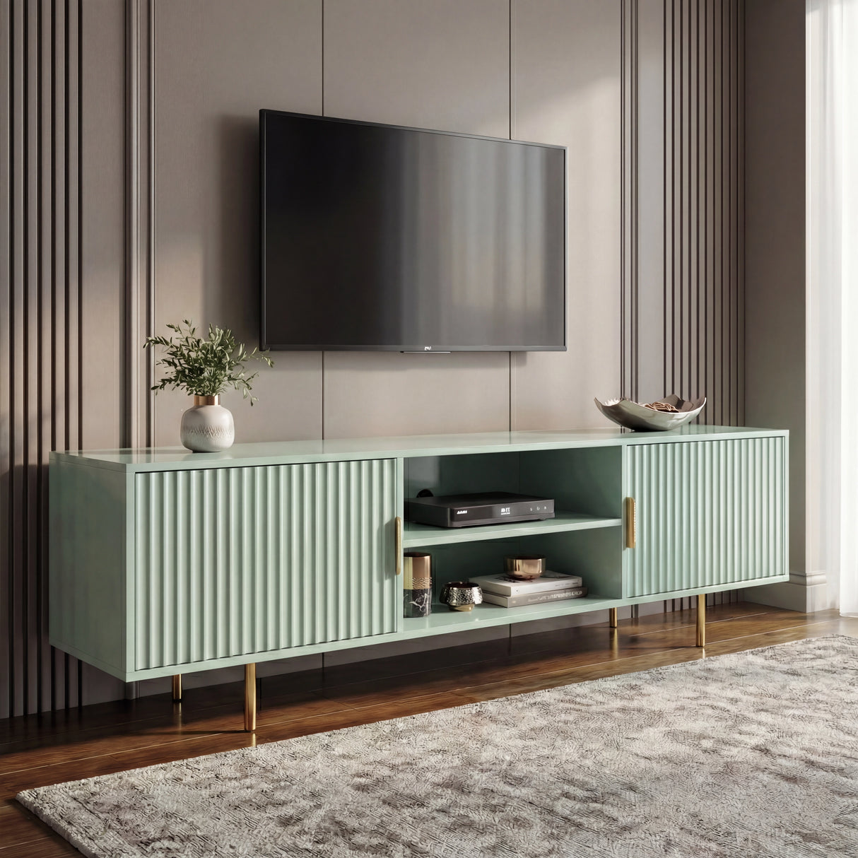 Flutrina Painted 180cm TV Unit Cabinet with Storage for TVs up to 85"