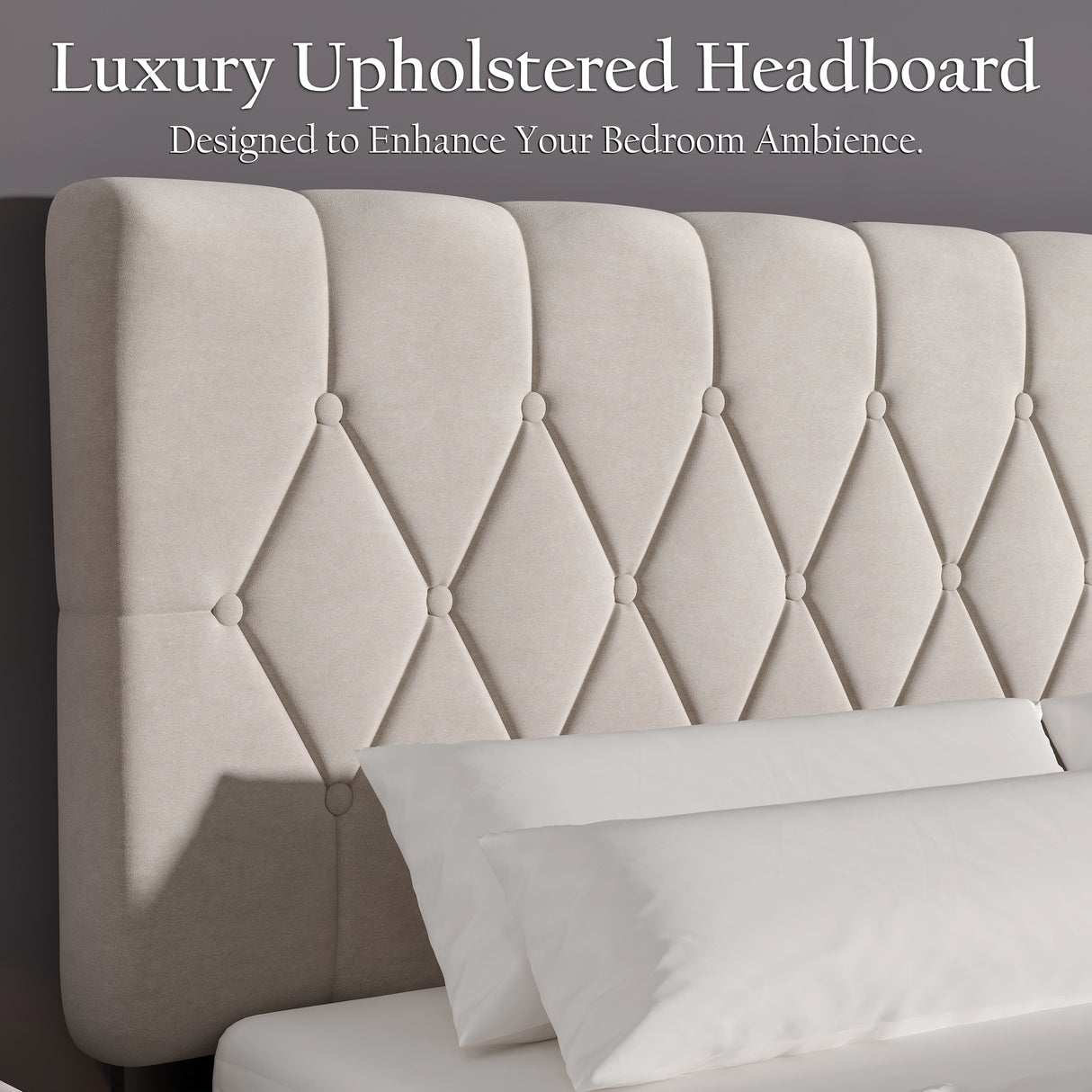 Chesterfield Velvet Upholstered Bed Frame With Adjustable Headboard