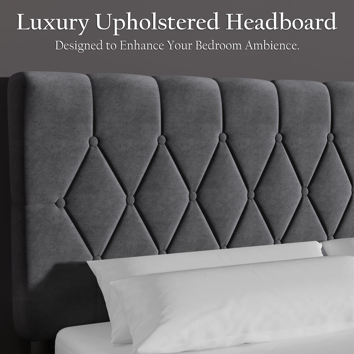 Chesterfield Velvet Upholstered Bed Frame With Adjustable Headboard