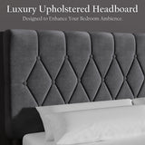Chesterfield Velvet Upholstered Bed Frame With Adjustable Headboard