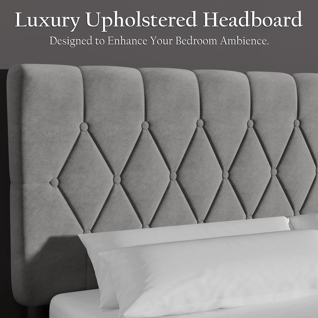 Chesterfield Velvet Upholstered Bed Frame With Adjustable Headboard