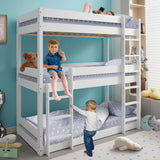 Space-saving 3 bunk bed, designed to accommodate multiple sleepers in compact spaces.