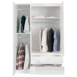 3 door white wardrobe with 2 drawers ample storage and stylish design for bedrooms