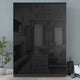 Sleek black 3 doors wardrobe, providing spacious storage and a modern design for any bedroom.