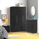 3 piece bedroom furniture set black modern and elegant design for a complete bedroom