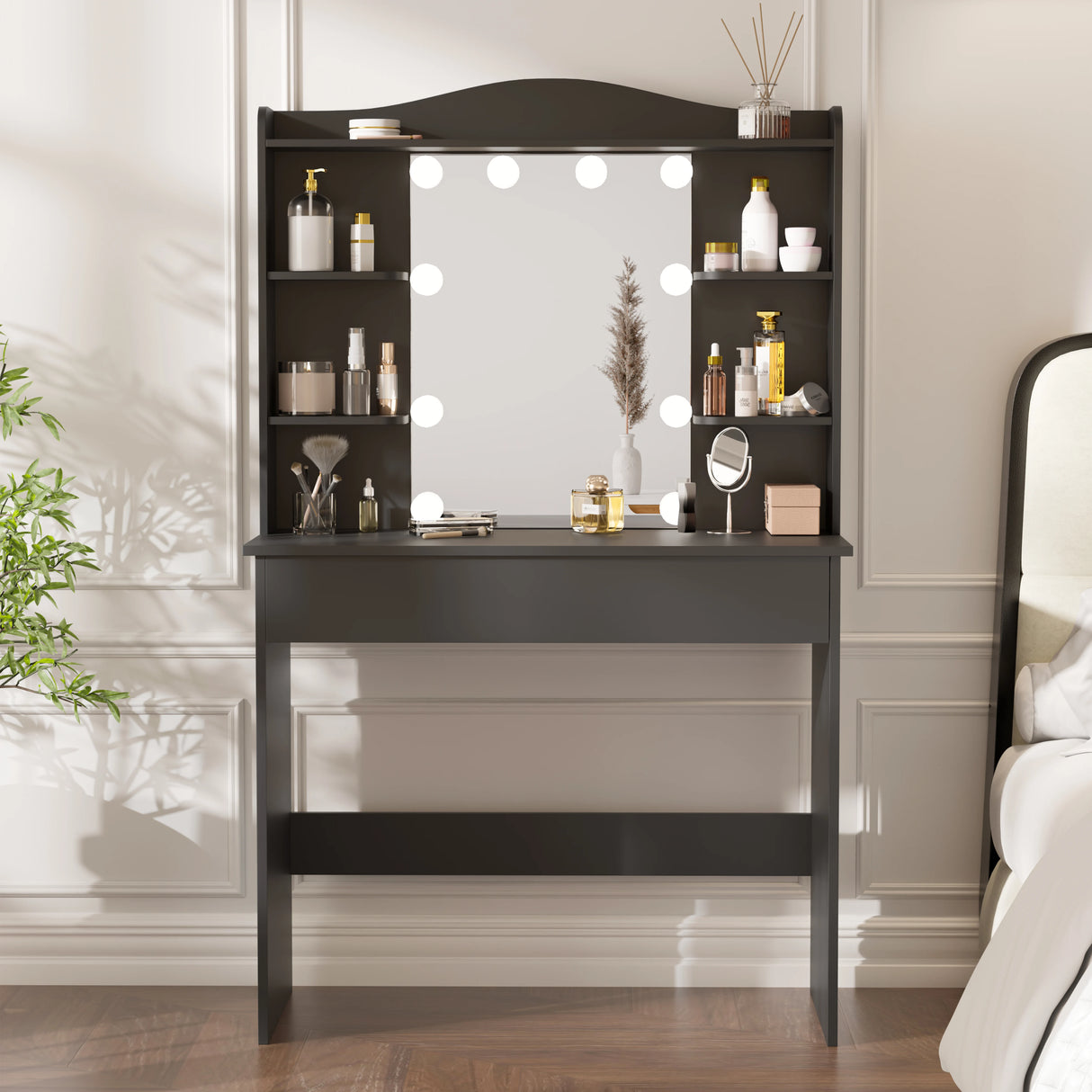 Dressing Table With Mirror & Led Lights - Makeup Vanity Desk