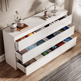 High Gloss Large 6 Drawer Chest of Drawers - Bedroom Dresser