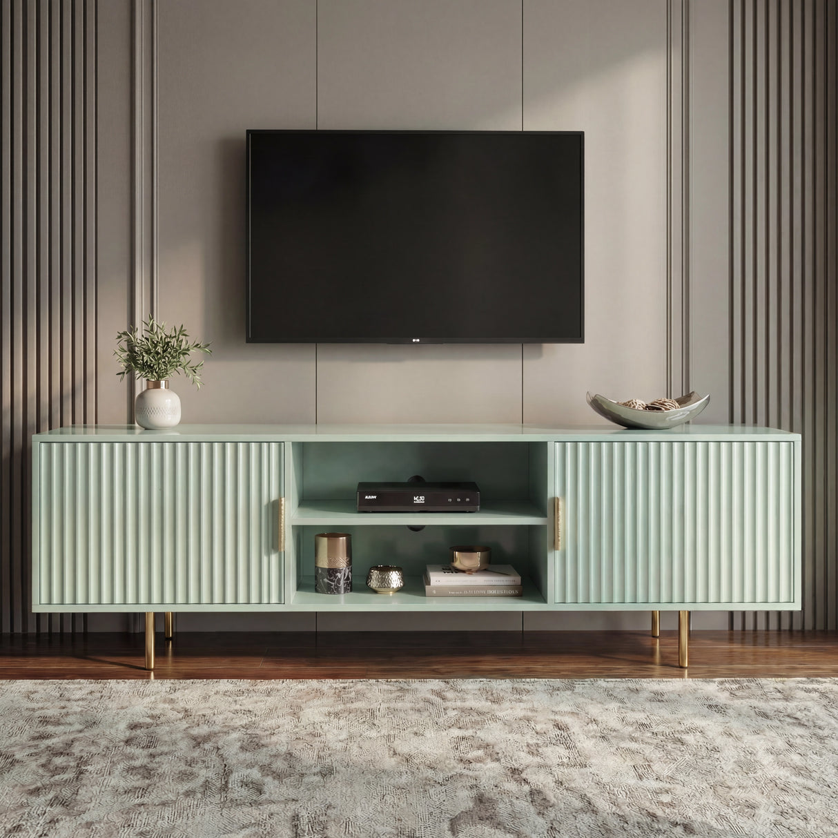 Flutrina Painted 180cm TV Unit Cabinet with Storage for TVs up to 85"