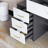 Dressing Table with Storage, Drawers and Mirror - Vanity Makeup Table