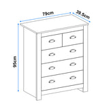 Large Chest of Drawers - 5 Drawer Chest Bedroom Drawers