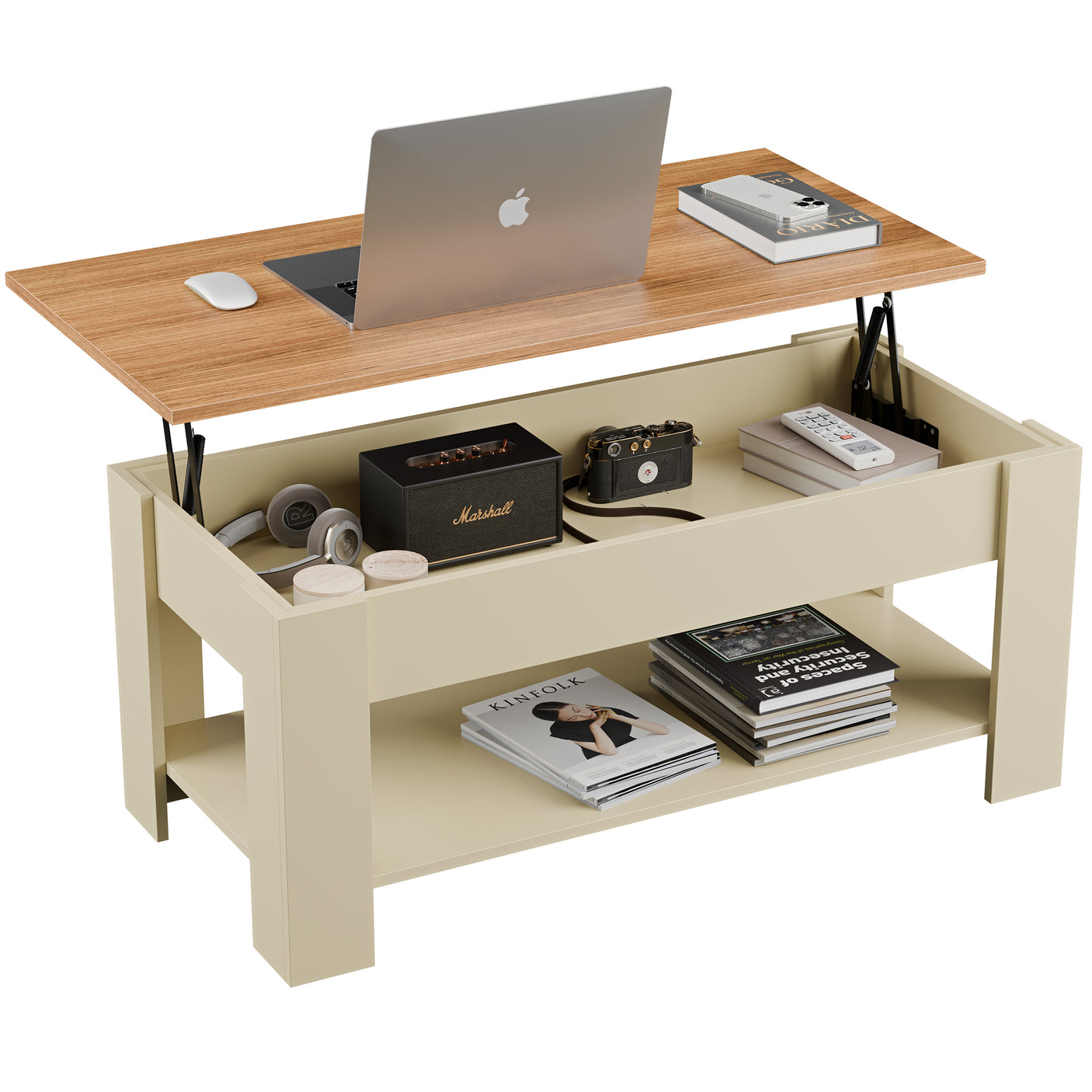 Lift top Coffee Table with Storage | Lift up Center Table 100cm Wide