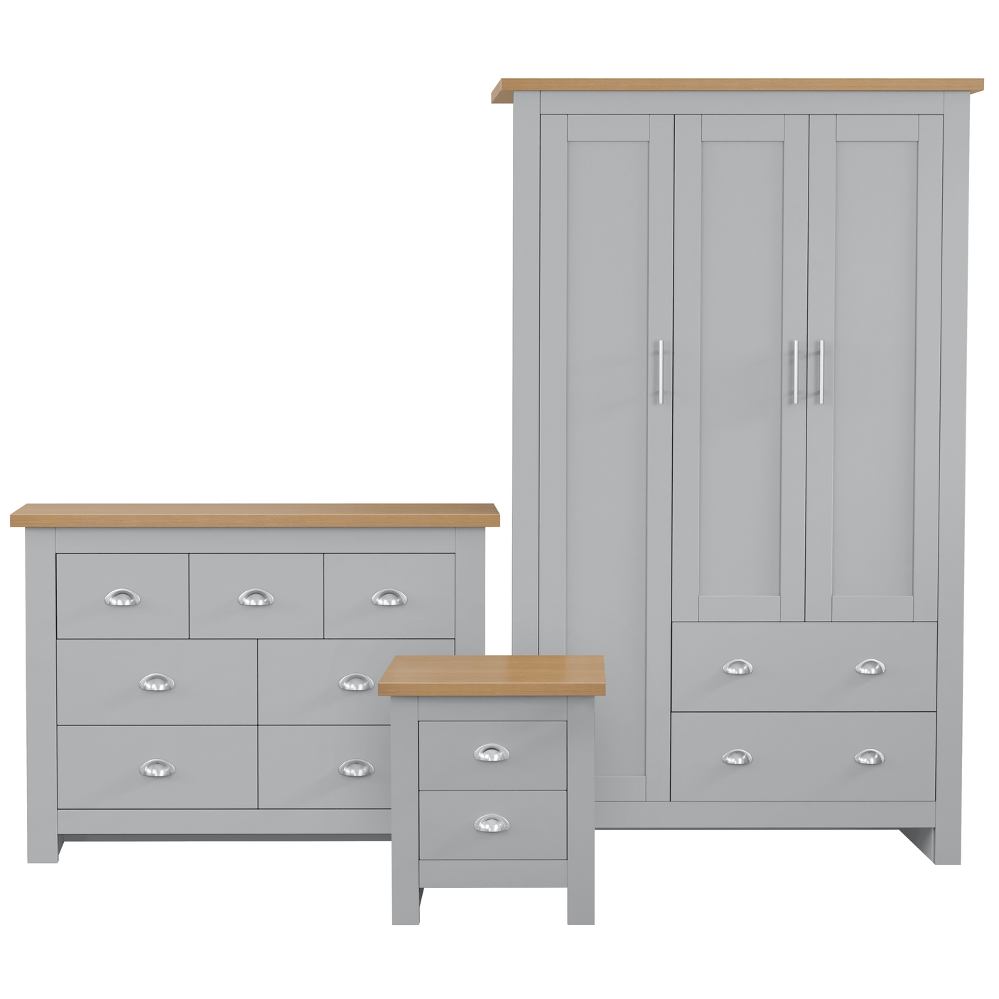 Shaker Wardrobe And Chest of Drawers - 3 Piece Bedroom Set