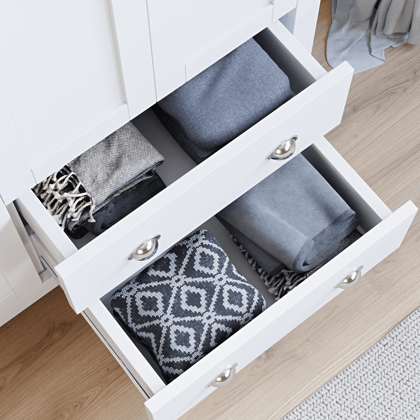 Shaker 4 Piece Bedroom Set - Wardrobe and Chest of Drawers