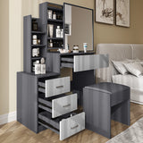 Dressing Table with Storage, Drawers and Mirror - Vanity Makeup Table