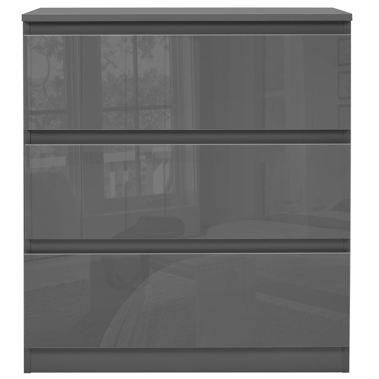 Blisswood High Gloss Dark Grey Chest of Drawers