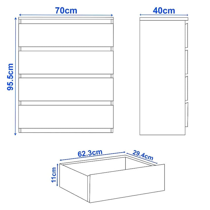 [Black] Dimensions of a kitchen cabinet with measurements in centimeters