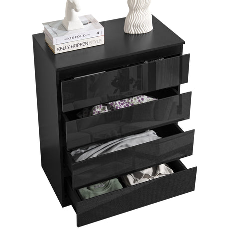 4-Drawer Black Chest of Drawers UK – Stylish Storage Solution for Bedrooms.