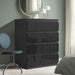 4 drawer chest of drawers black, offering stylish storage with a sleek and modern design.