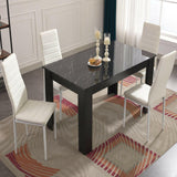 Stylish 4-seater dining table and chairs set, perfect for compact dining spaces or kitchens.