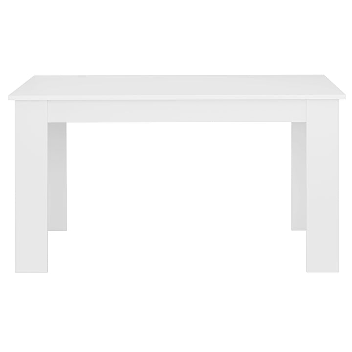 [4 Seater | Black] White rectangular dining table for 4 seater black set, four block legs