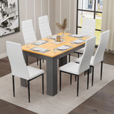 Grey & Pine 4-6 Seater Dining Table and Chairs Set