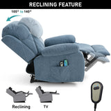 Fabric Recliner Chair With Heat And Massage - Armchair
