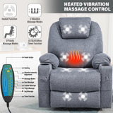 Riser Recliner Chair With Cup Holder, Heat and Massage